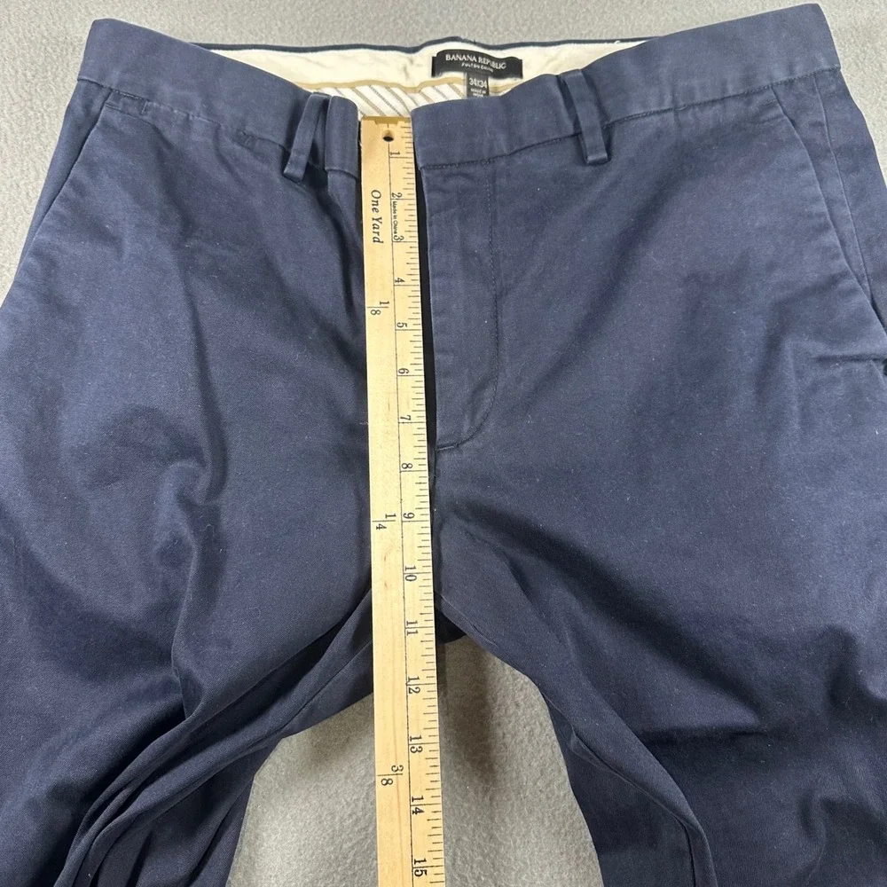 Banana Republic Fulton Rapid Movement Chino Pants Preppy Navy 34x33 795221-00
